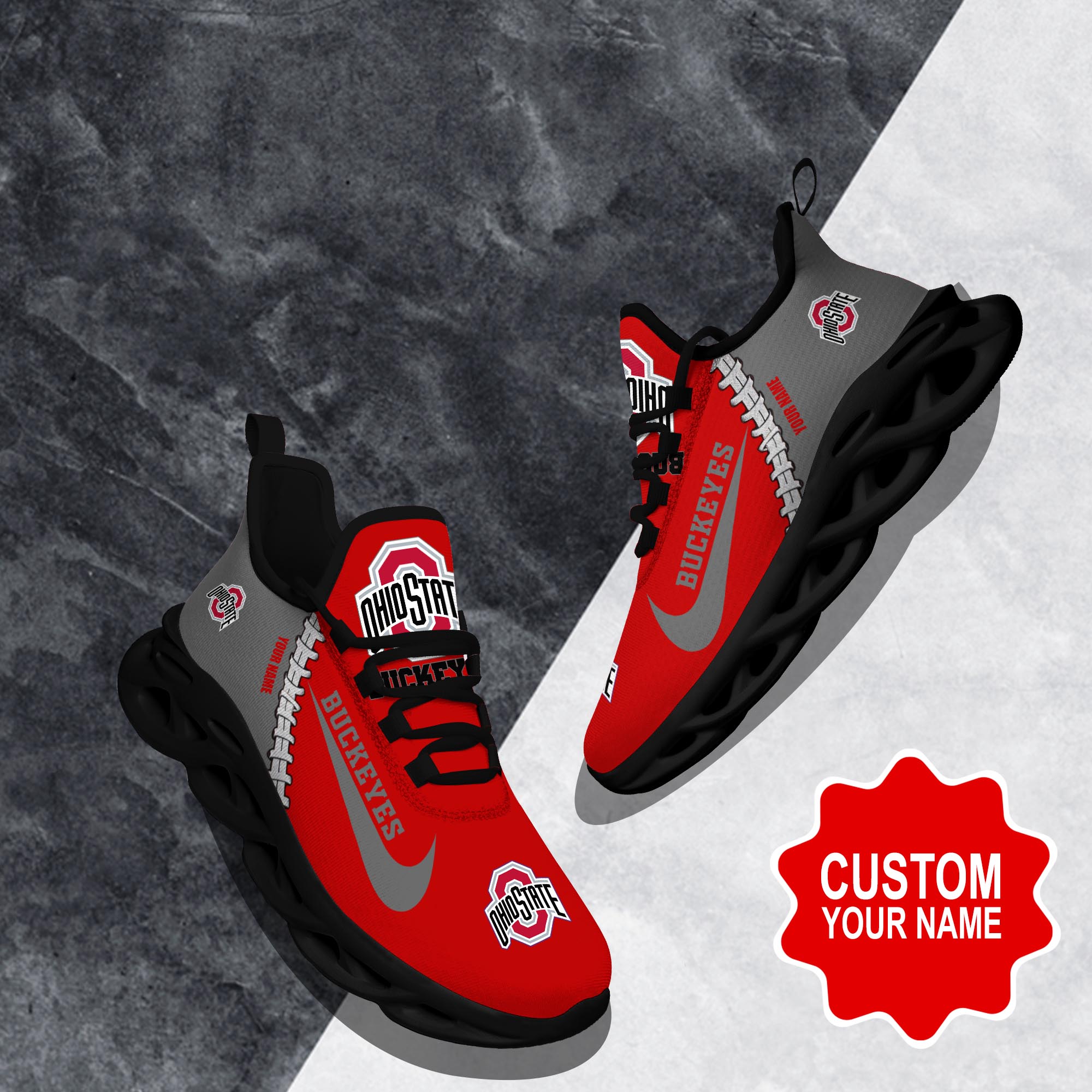 JWFancy Ohio State Buckeyes Max Soul Shoes Sneakers For Men And Women