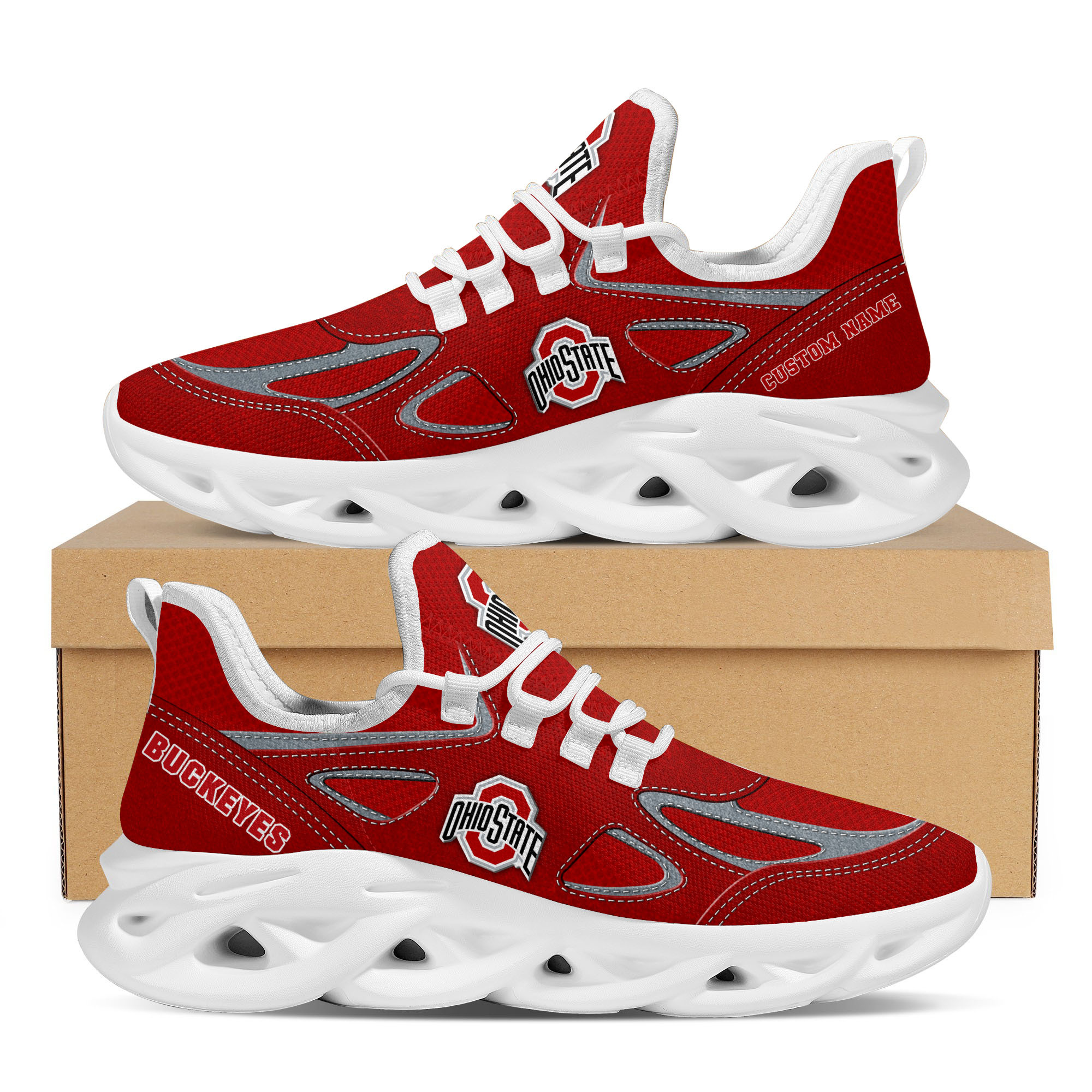 JWFancy Ohio State Buckeyes Max Soul Shoes Sneakers For Men And Women