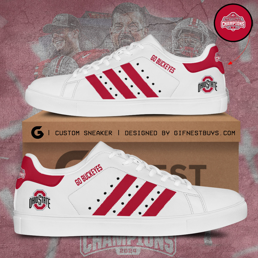 JWFancy Ohio State Buckeyes Skate Stan Shoes Sneakes For Men And Women