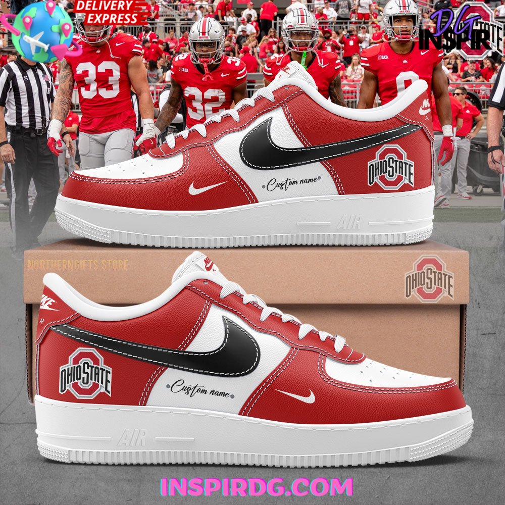 JWFancy Ohio State Football Air Low-Top Sneakers Shoes For Men And Women
