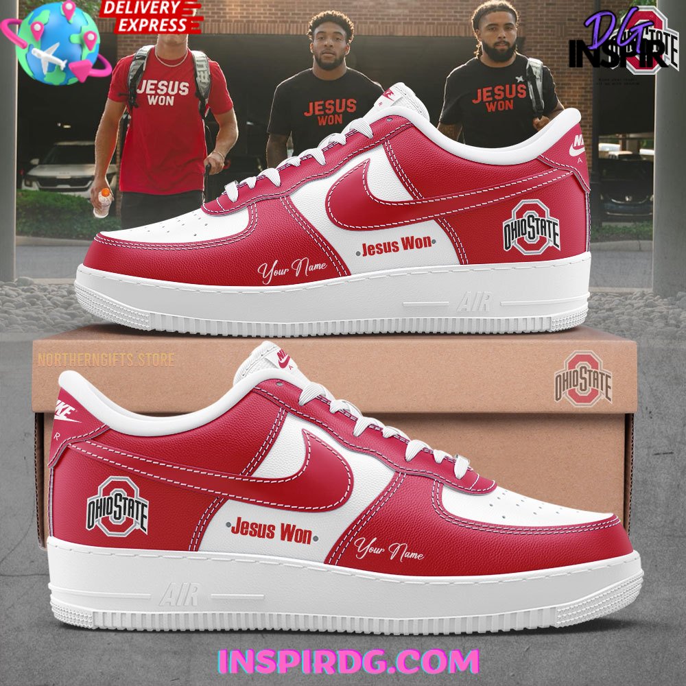 JWFancy Ohio State Football Air Low-Top Sneakers Shoes For Men And Women