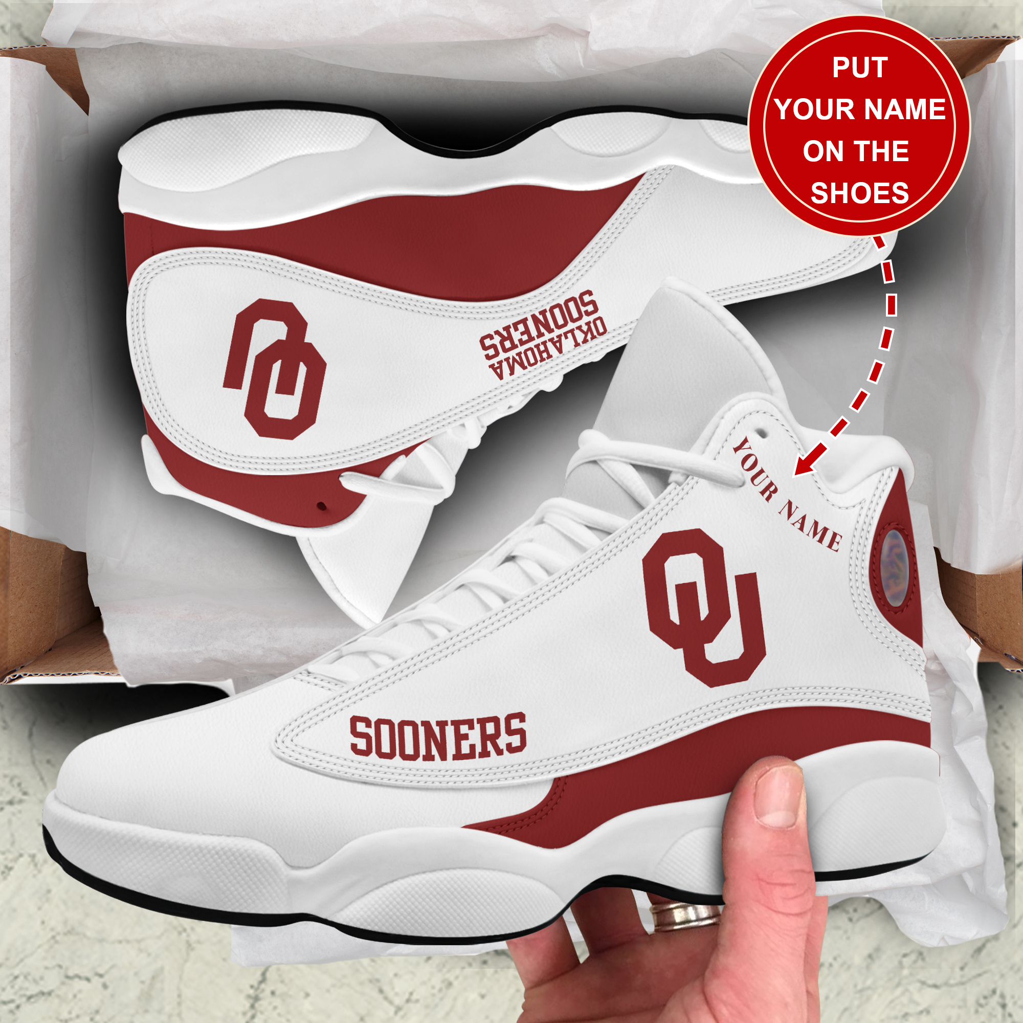 JWFancy Oklahoma Sooners AJ13 Sneakers Shoes For Men And Women