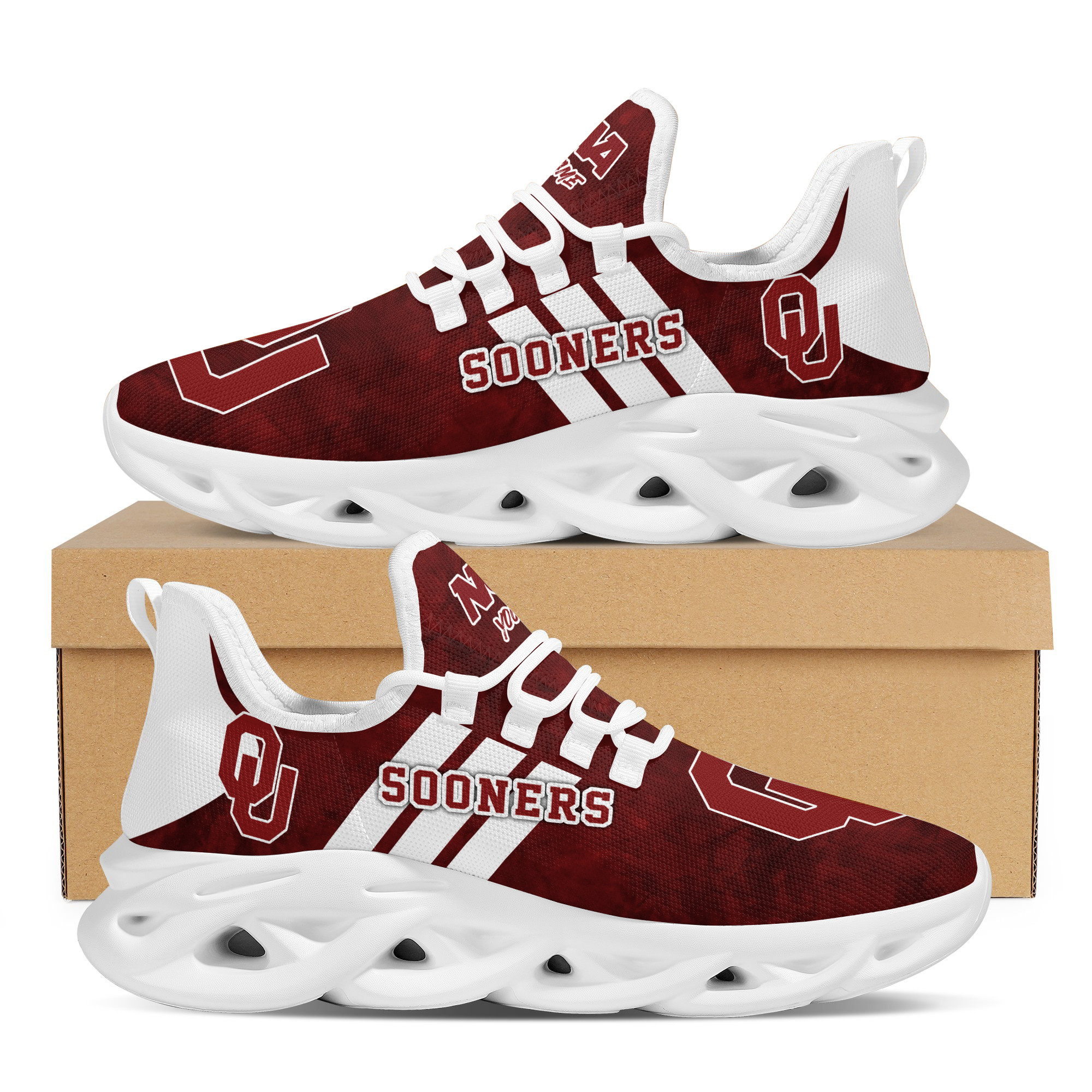 JWFancy Oklahoma Sooners Max Soul Shoes Sneakers For Men And Women