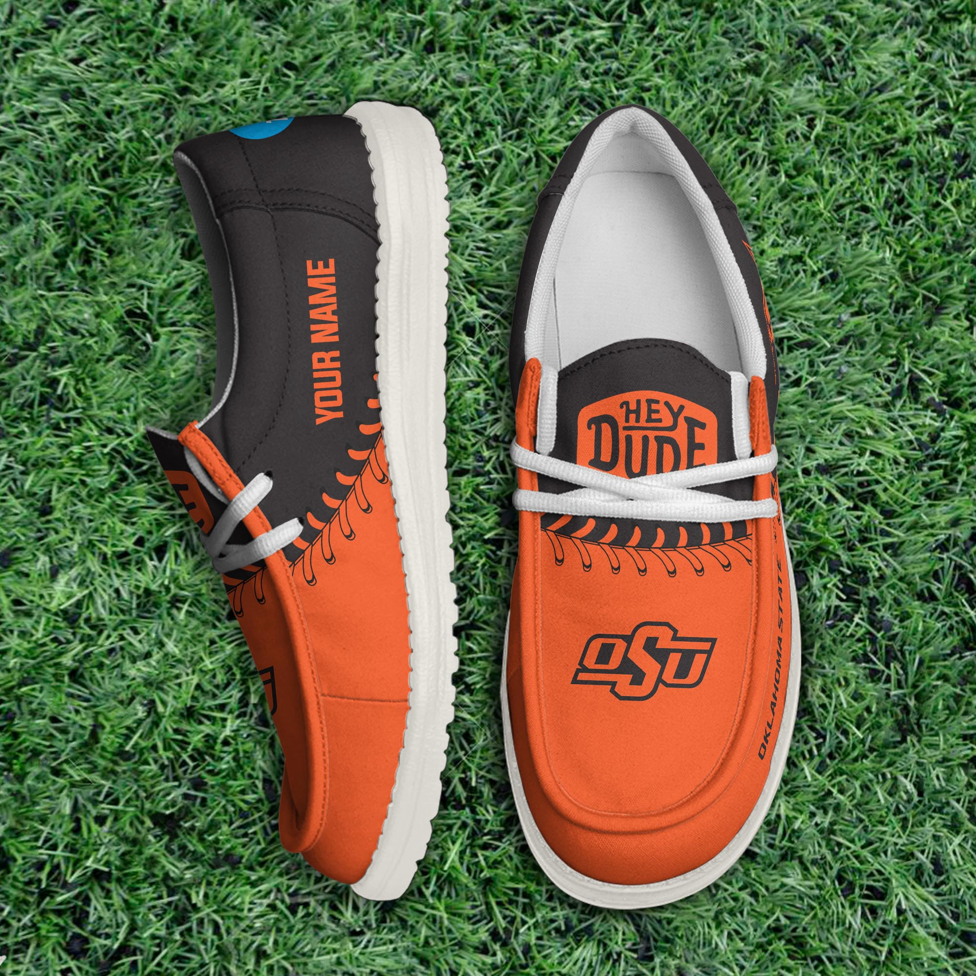 JWFancy Oklahoma State Cowboys Hey Dude Shoes Wally Men's Lace Up Loafers Comfortable For Men And Women