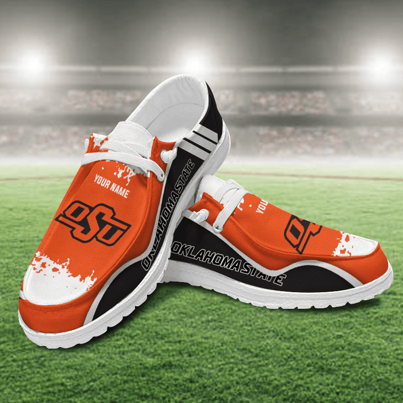 JWFancy Oklahoma State Cowboys Hey Dude Shoes Wally Men's Lace Up Loafers Comfortable For Men And Women