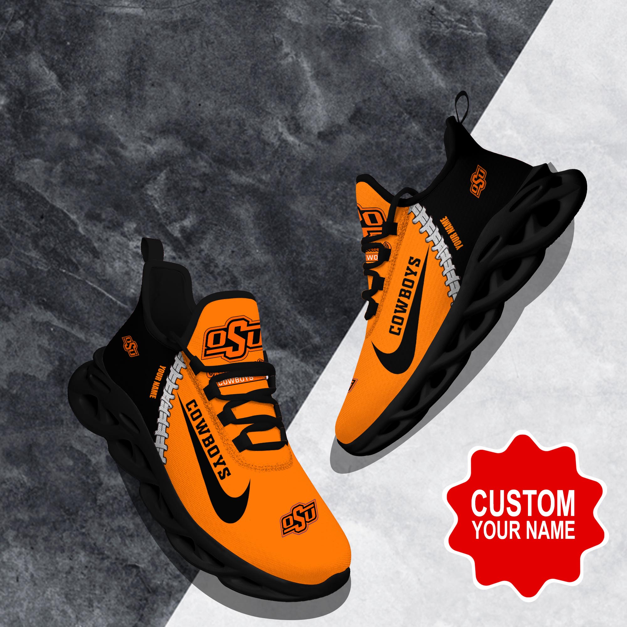 JWFancy Oklahoma State Cowboys Max Soul Shoes Sneakers For Men And Women