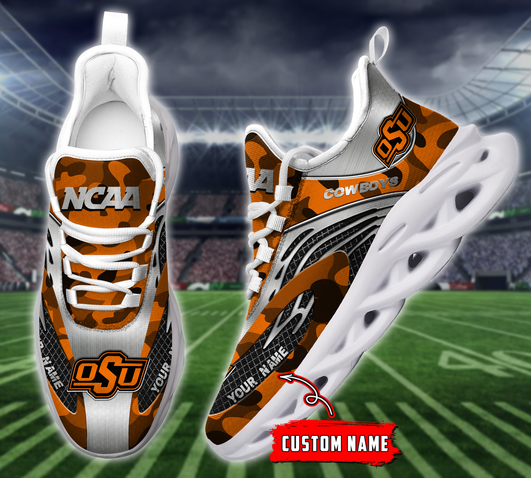 JWFancy Oklahoma State Cowboys NCAA Max Soul Shoes Sneakers For Men And Women
