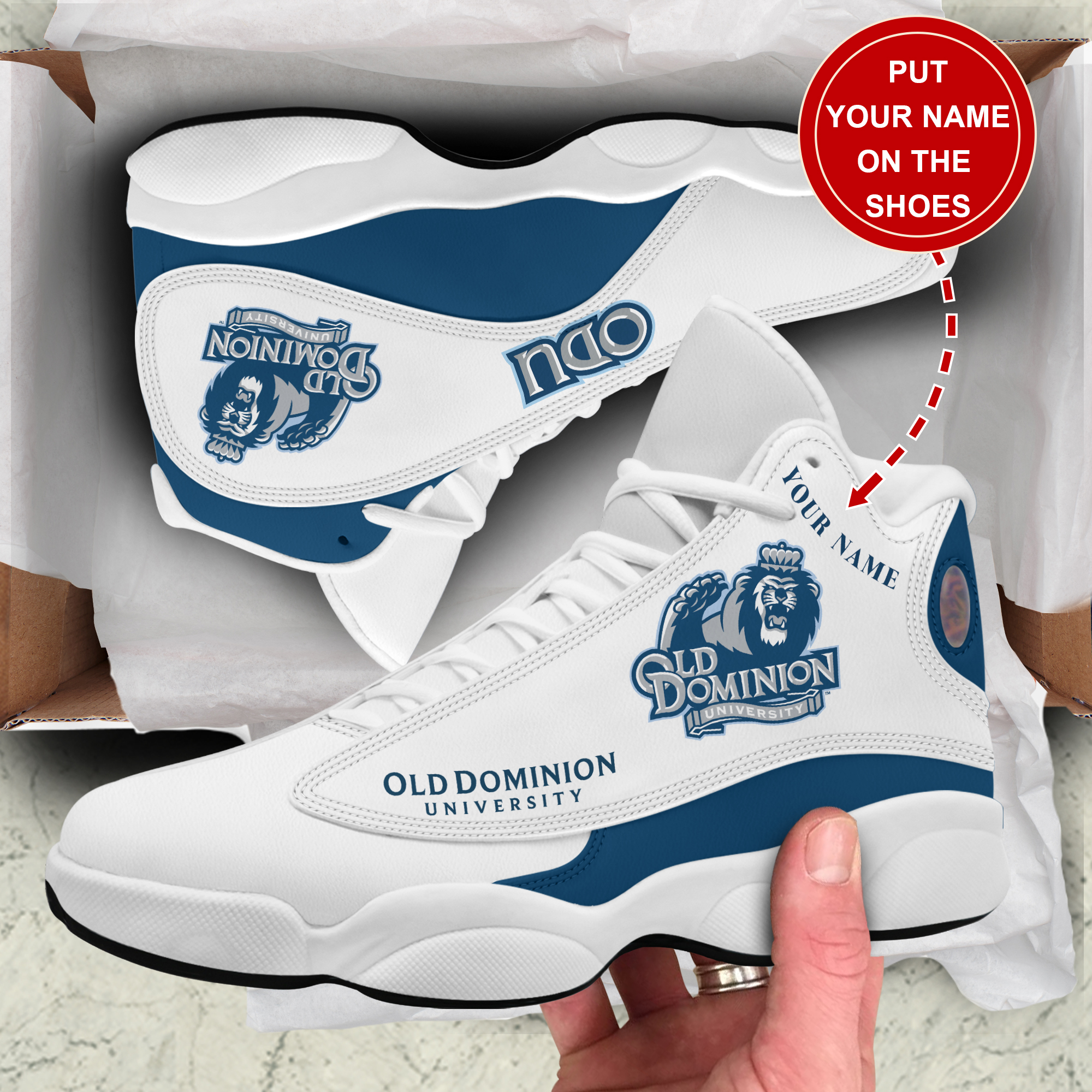 JWFancy Old Dominion Monarchs AJ13 Sneakers Shoes For Men And Women