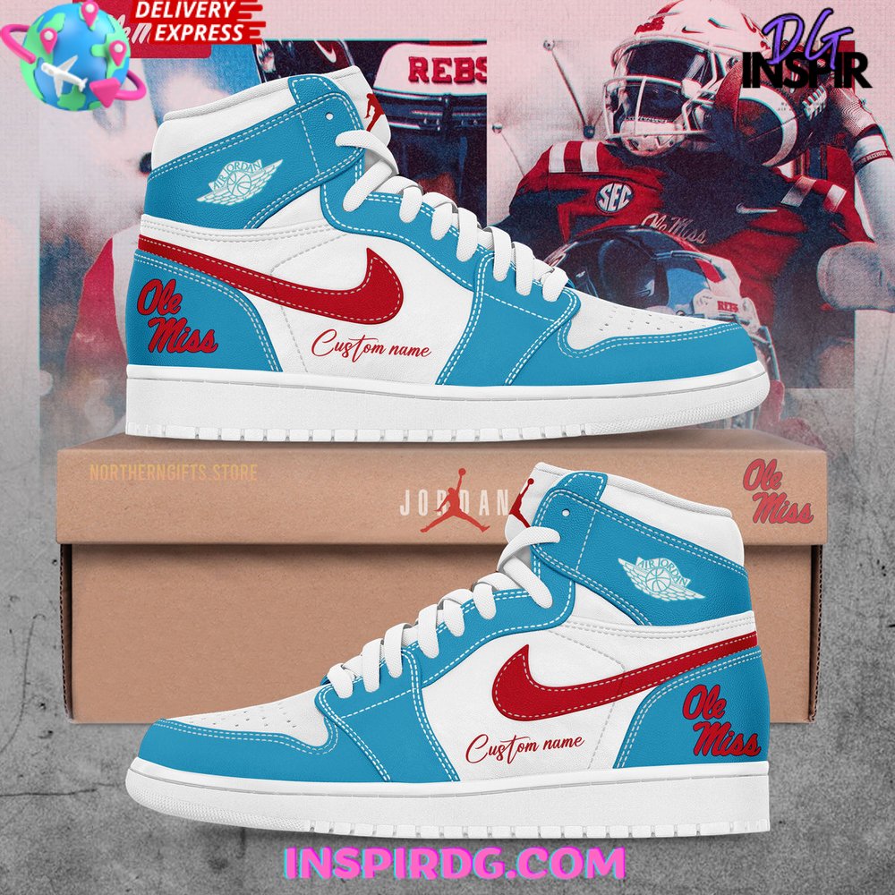JWFancy Ole Miss Football AJ1 High Sneakers Shoes For Men And Women