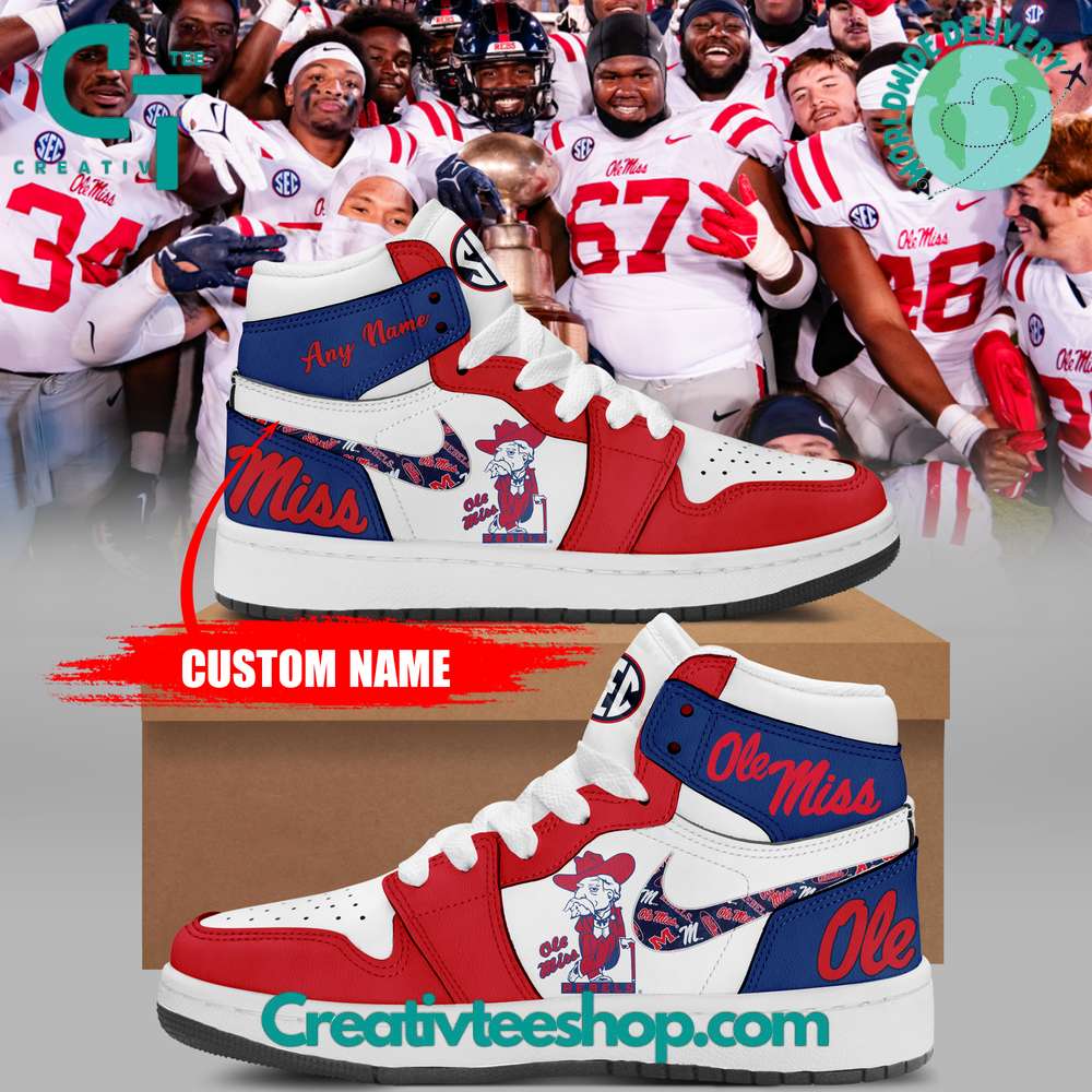 JWFancy Ole Miss Rebels AJ1 High Sneakers Shoes For Men And Women