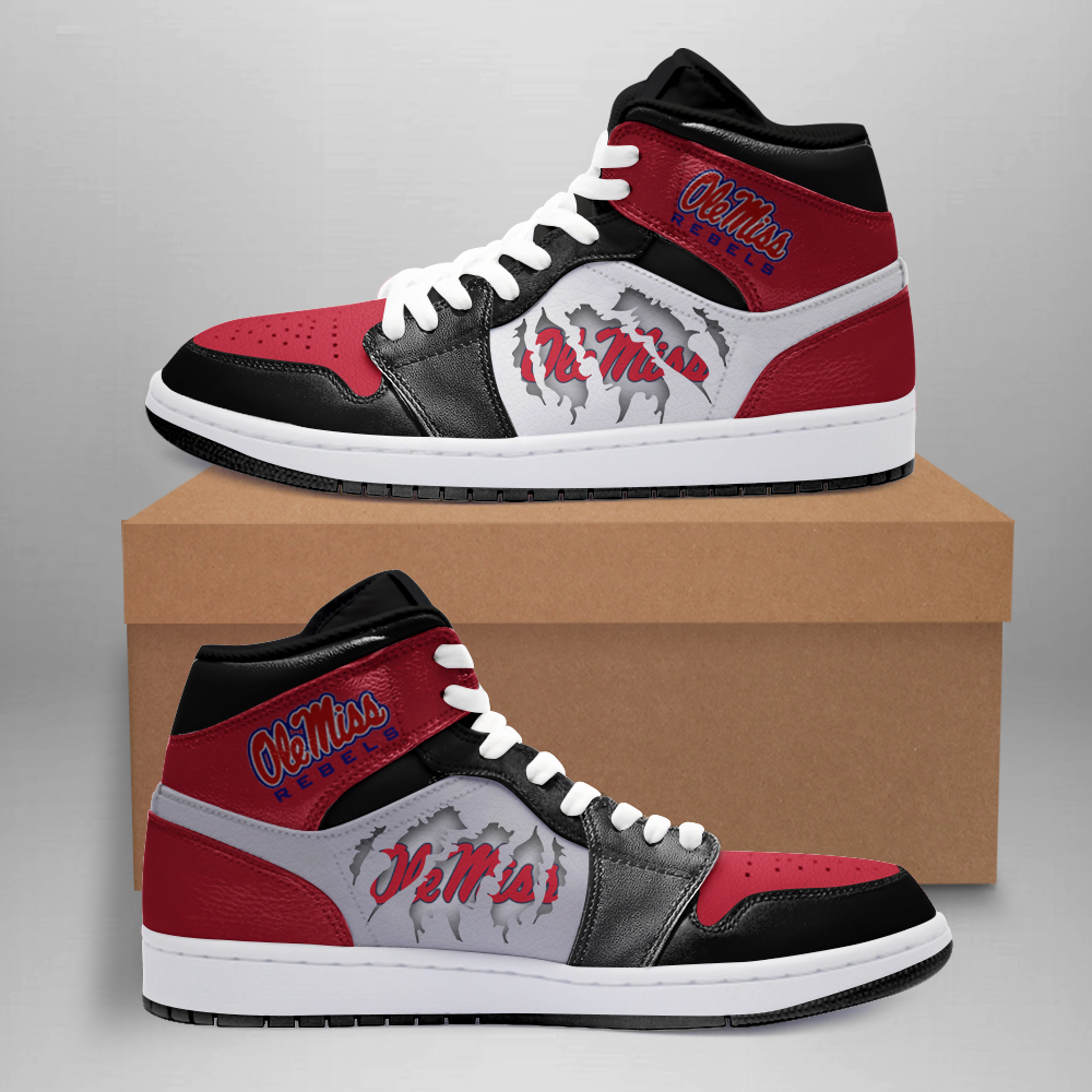 JWFancy Ole Miss Rebels AJ1 High Sneakers Shoes For Men And Women