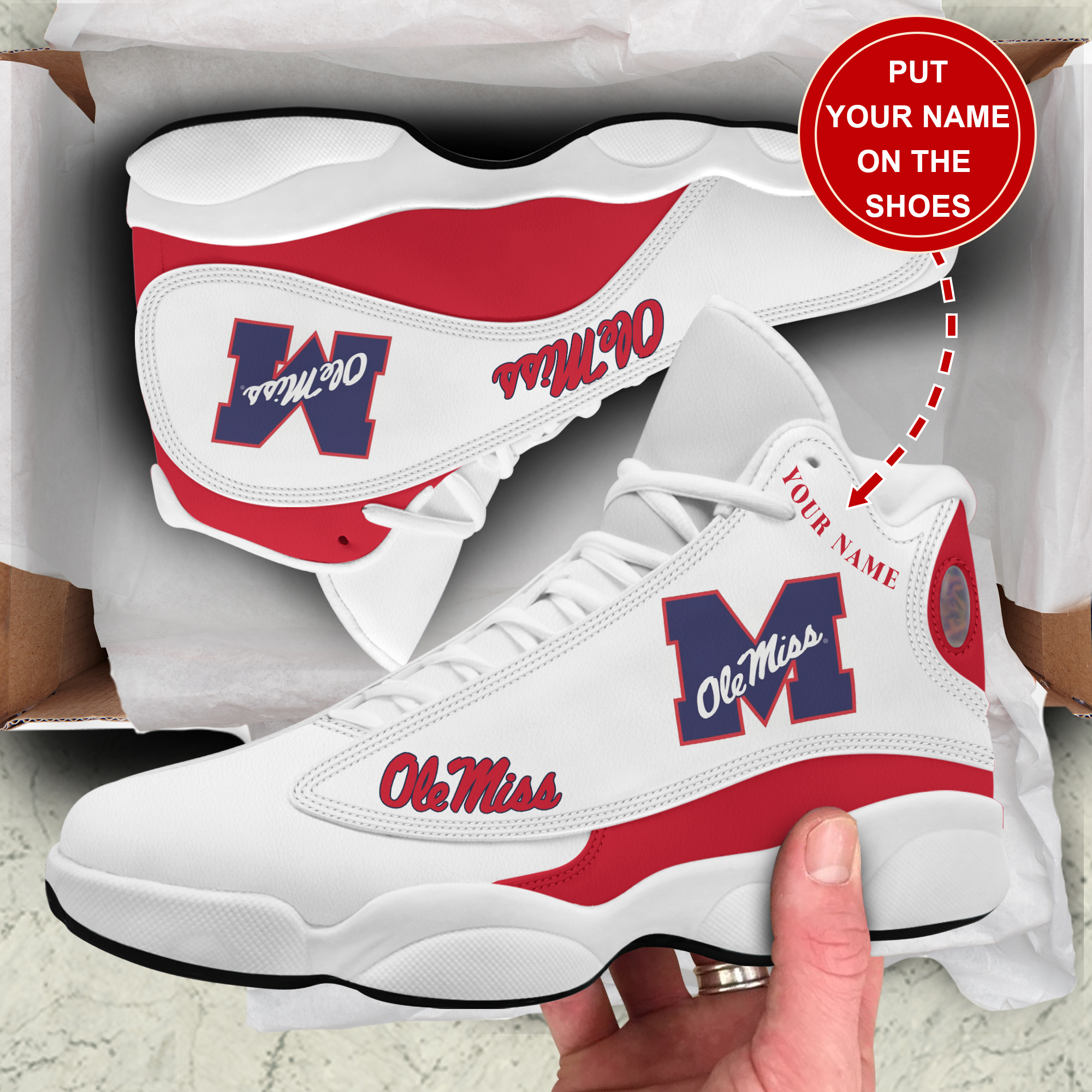 JWFancy Ole Miss Rebels AJ13 Sneakers Shoes For Men And Women
