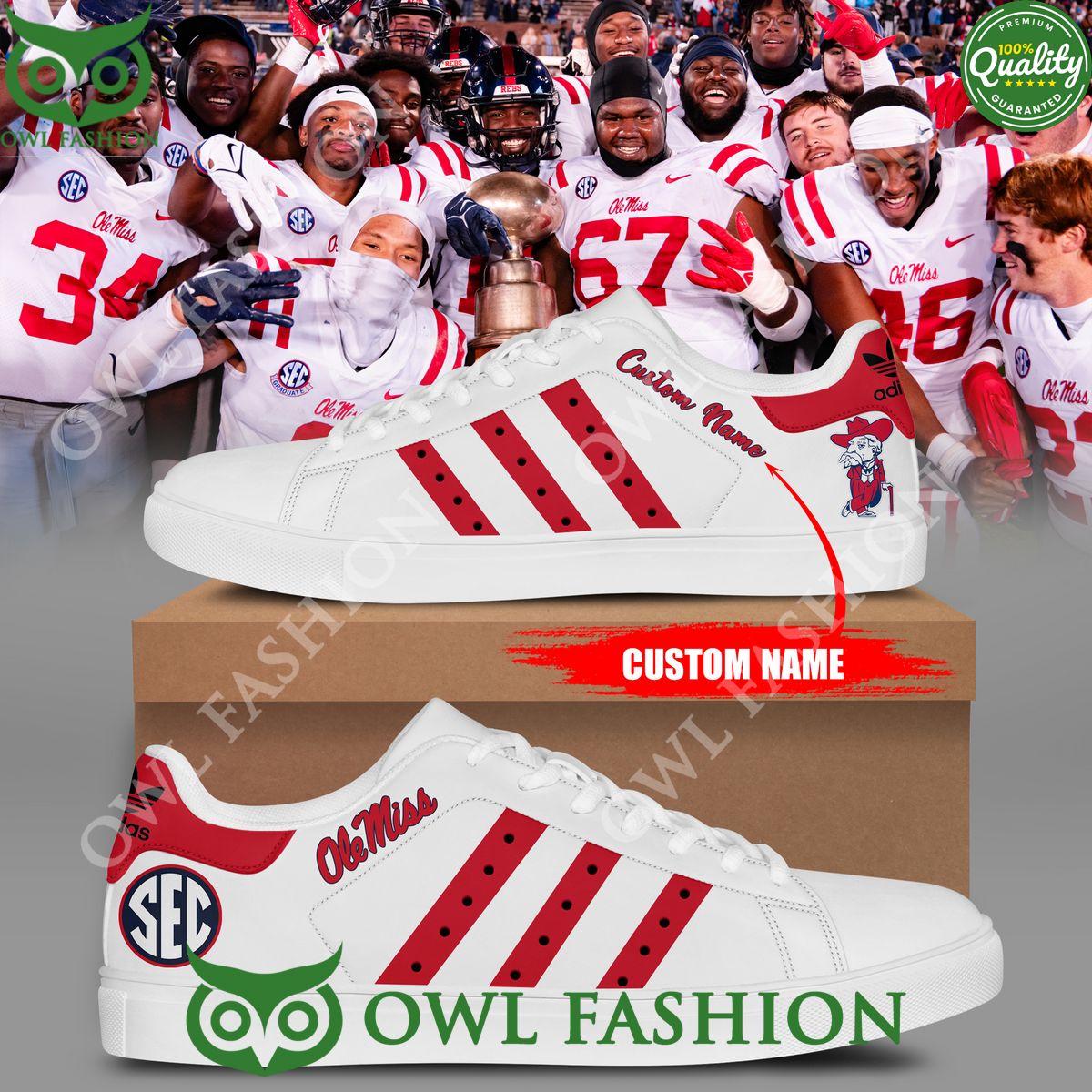 JWFancy Ole Miss Rebels Skate Stan Shoes Sneakes For Men And Women