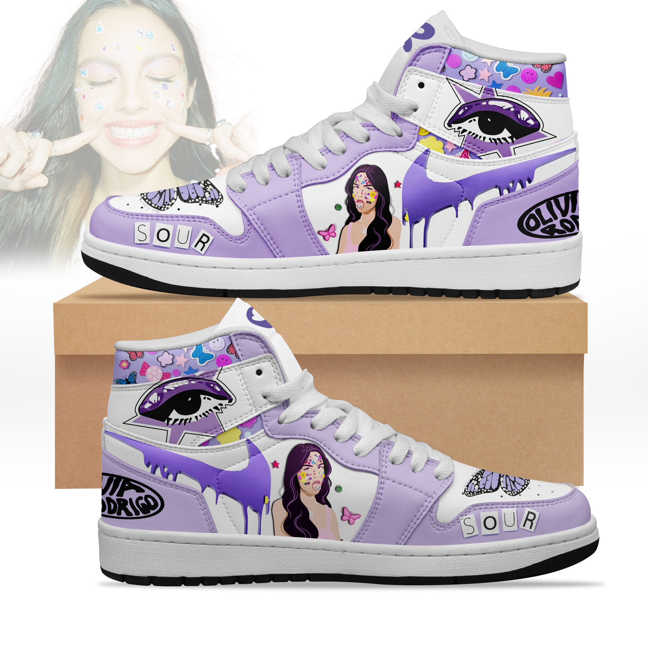 JWFancy Olivia Rodrigo AJ1 High Sneakers Shoes For Men And Women