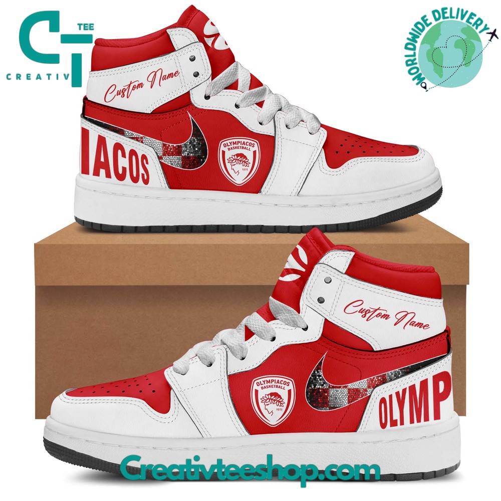 JWFancy Olympiacos Basketball AJ1 High Sneakers Shoes For Men And Women