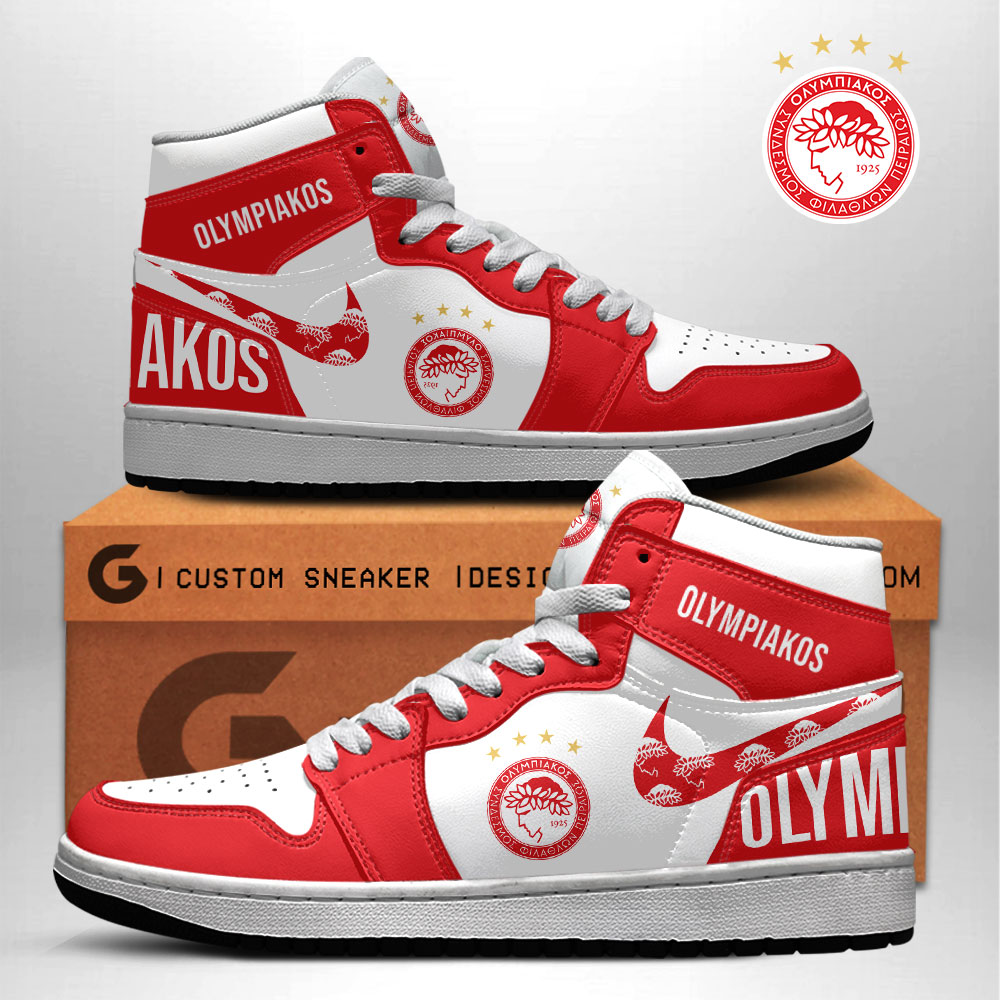 JWFancy Olympiakos F.C. AJ1 High Sneakers Shoes For Men And Women