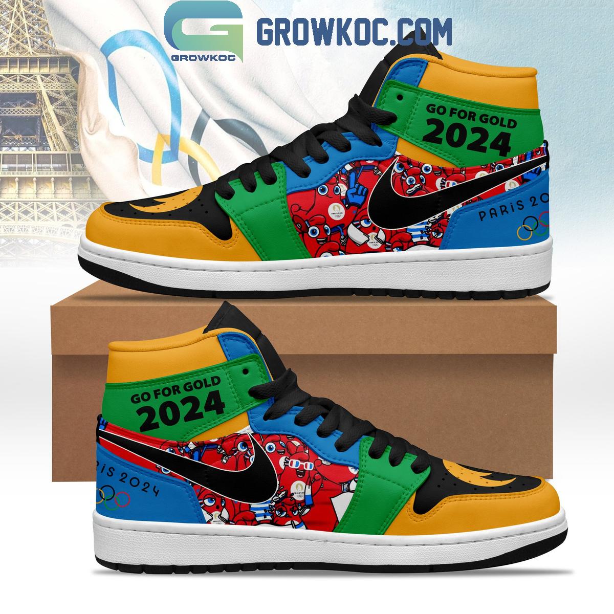 JWFancy Olympic Paris Team AJ1 High Sneakers Shoes For Men And Women