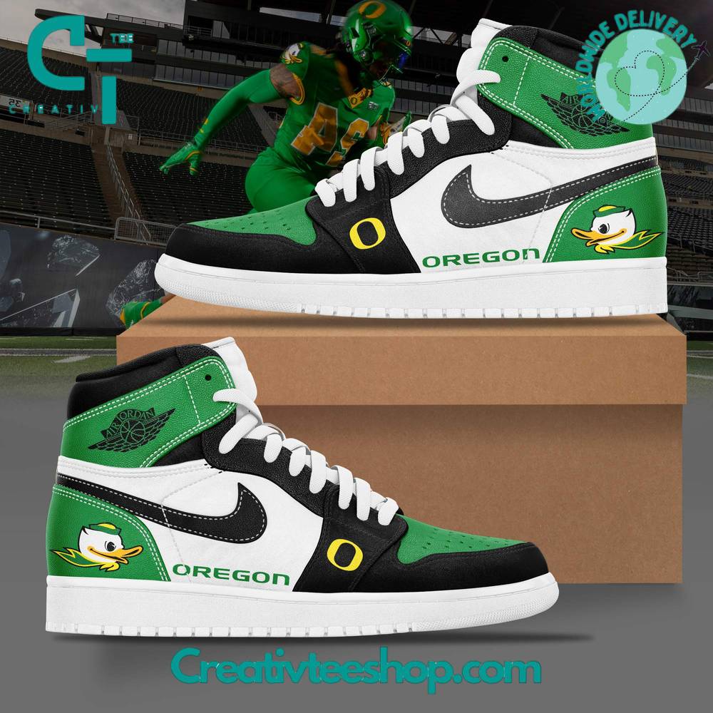 JWFancy Oregon Ducks AJ1 High Sneakers Shoes For Men And Women