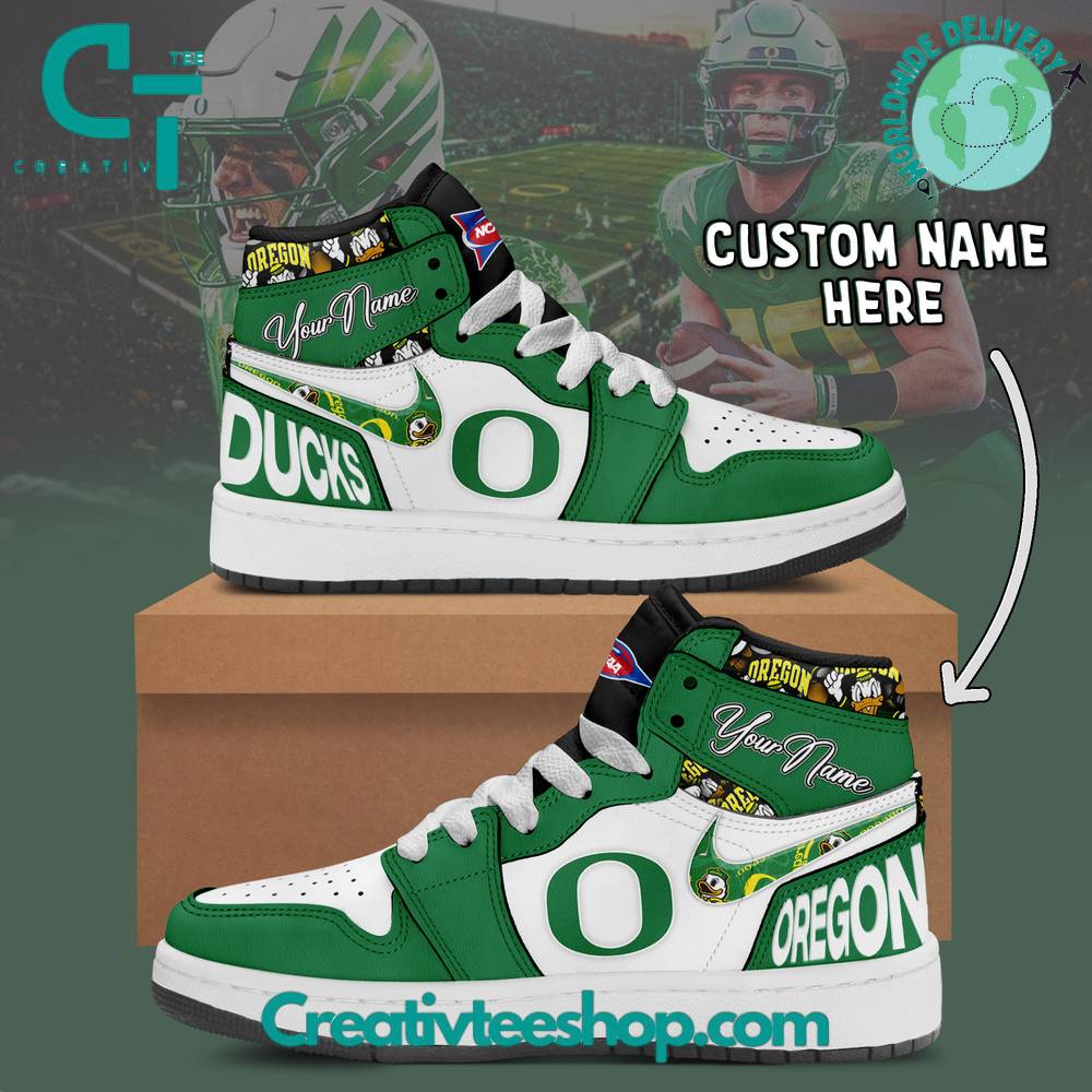 JWFancy Oregon Ducks AJ1 High Sneakers Shoes For Men And Women
