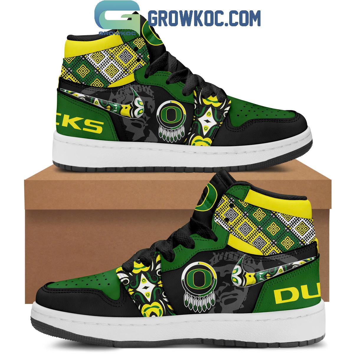 JWFancy Oregon Ducks AJ1 High Sneakers Shoes For Men And Women