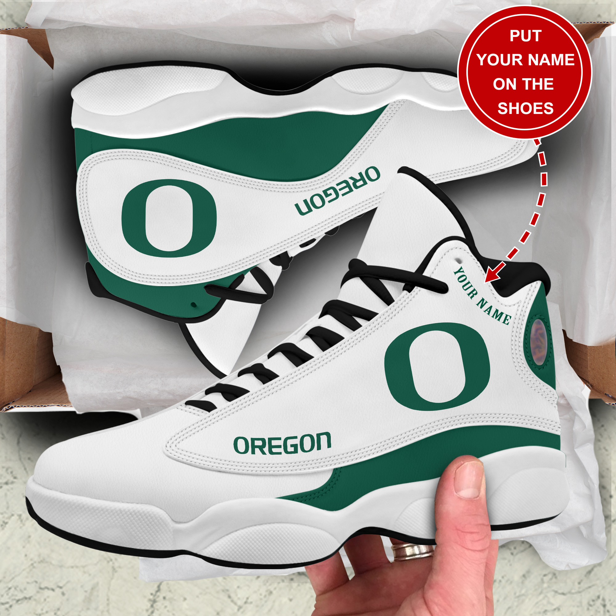 JWFancy Oregon Ducks AJ13 Sneakers Shoes For Men And Women