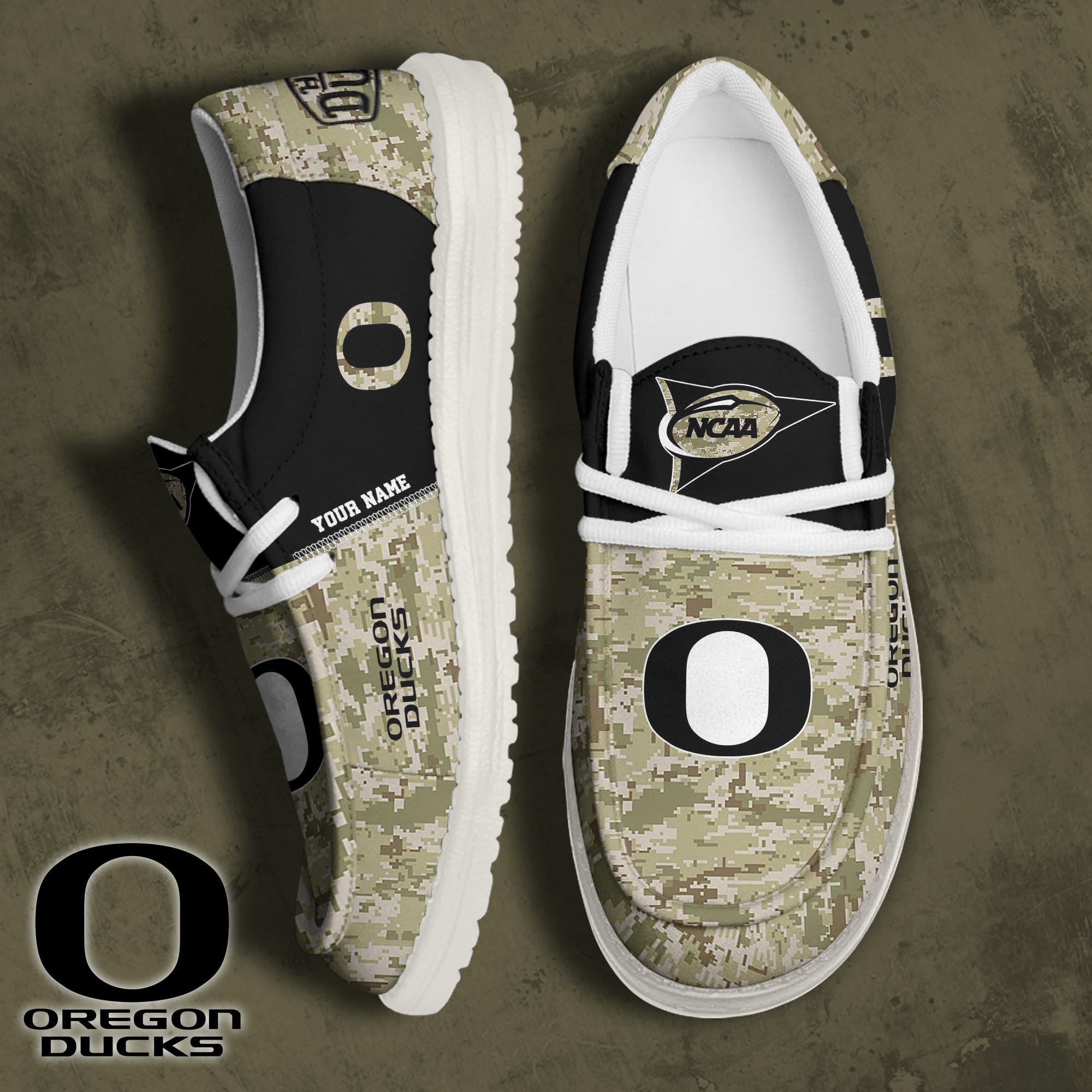 JWFancy Oregon Ducks Hey Dude Shoes Wally Men's Lace Up Loafers Comfortable For Men And Women