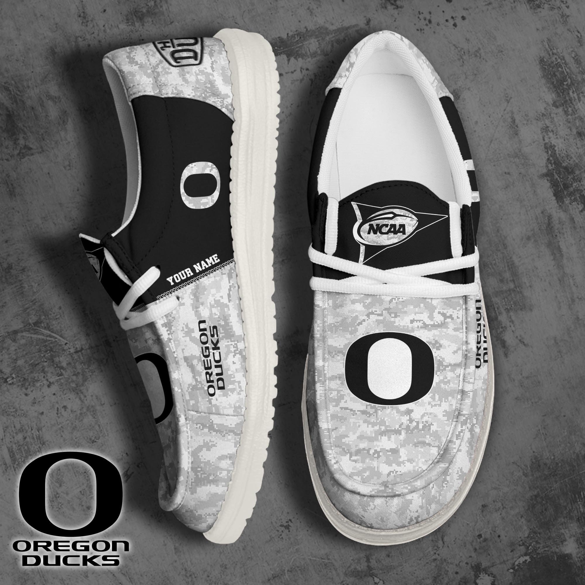 JWFancy Oregon Ducks Hey Dude Shoes Wally Men's Lace Up Loafers Comfortable For Men And Women