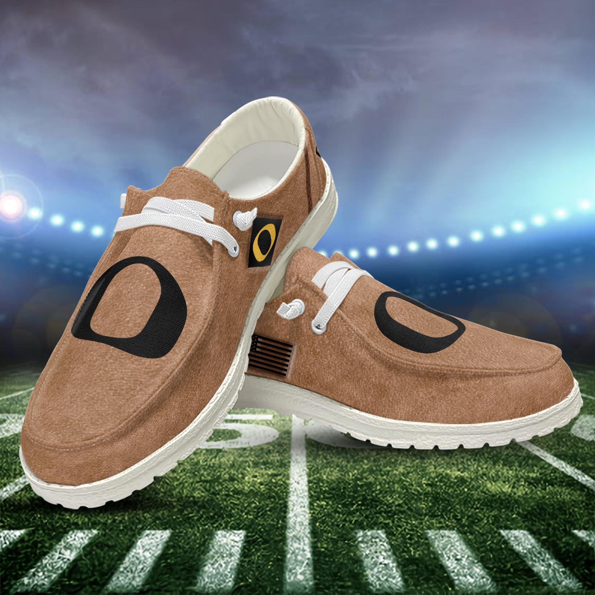 JWFancy Oregon Ducks Hey Dude Shoes Wally Men's Lace Up Loafers Comfortable For Men And Women