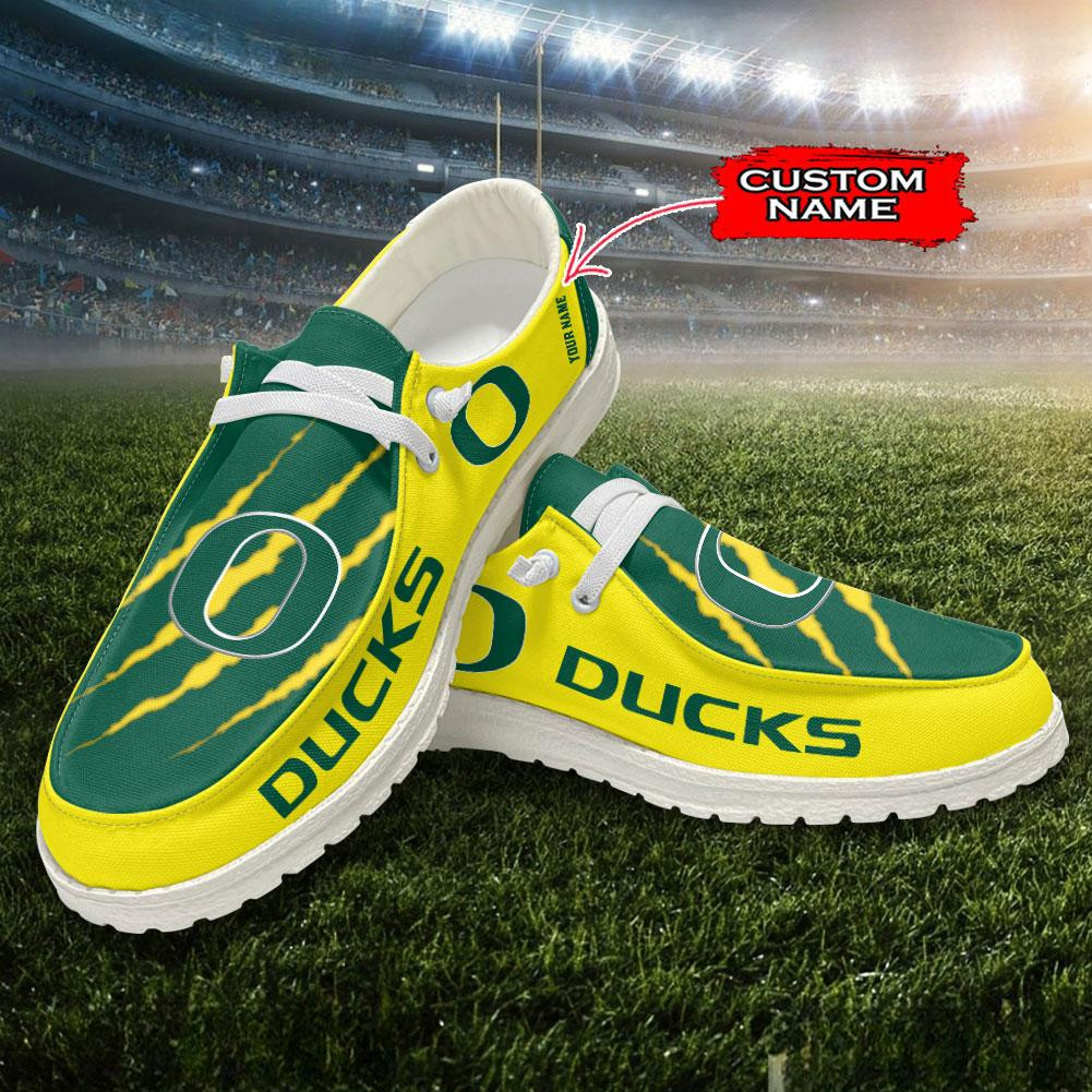 JWFancy Oregon Ducks Hey Dude Shoes Wally Men's Lace Up Loafers Comfortable For Men And Women