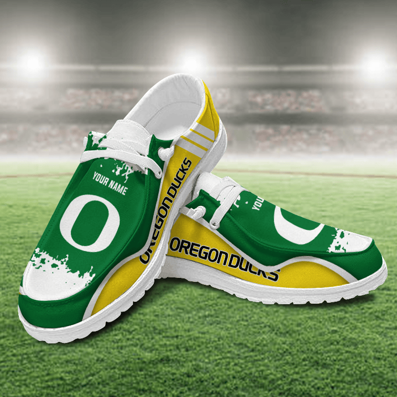 JWFancy Oregon Ducks Hey Dude Shoes Wally Men's Lace Up Loafers Comfortable For Men And Women