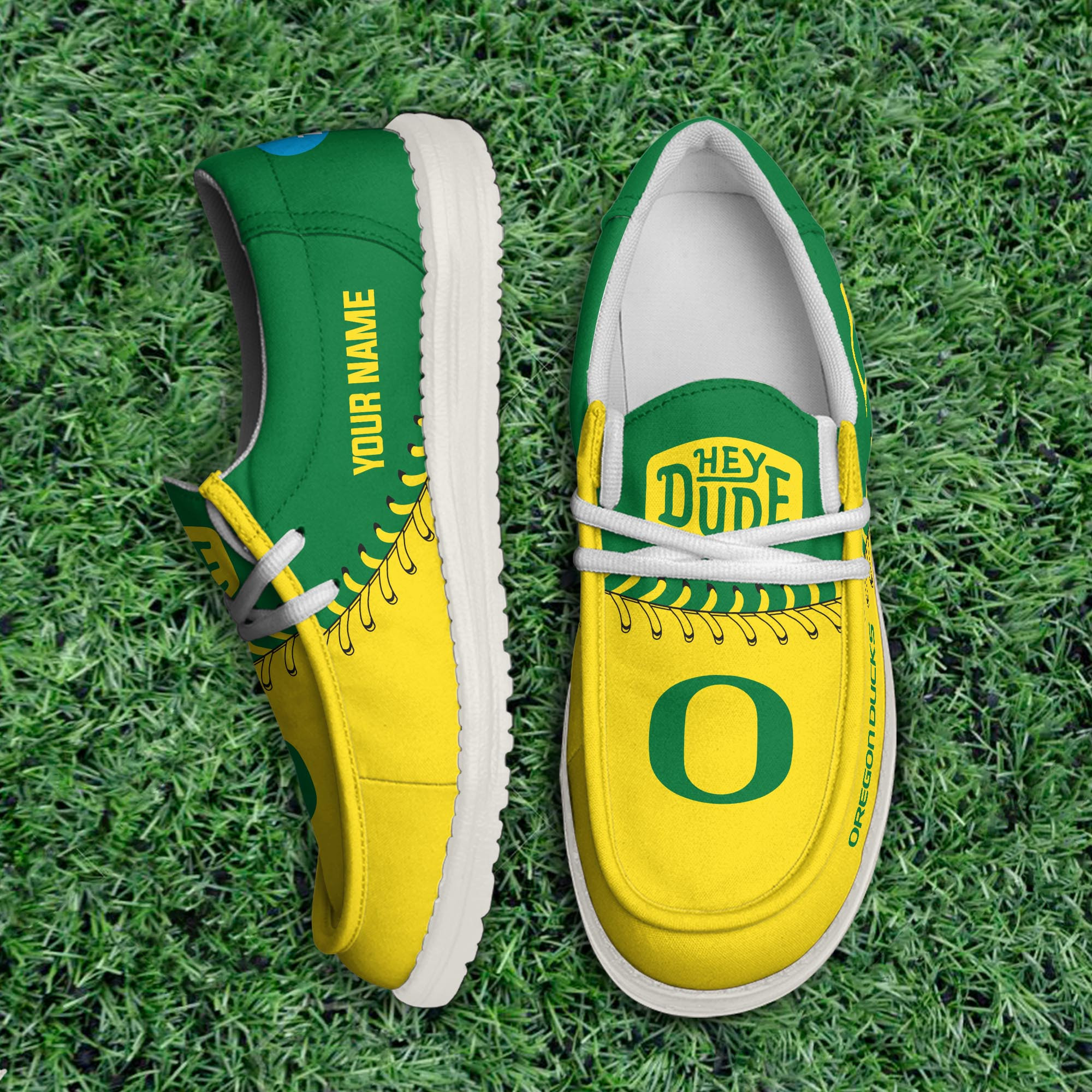JWFancy Oregon Ducks Hey Dude Shoes Wally Men's Lace Up Loafers Comfortable For Men And Women