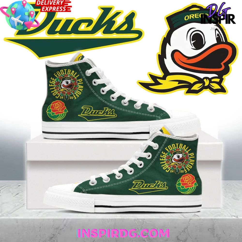 JWFancy Oregon Ducks High Top Canvas Sneakers Shoes For Men And Women