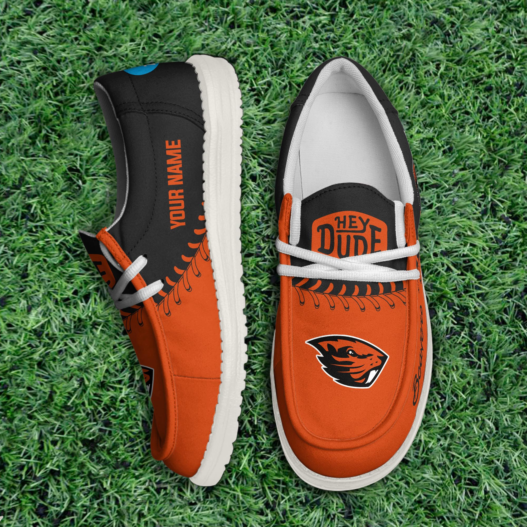 JWFancy Oregon State Beavers Hey Dude Shoes Wally Men's Lace Up Loafers Comfortable For Men And Women