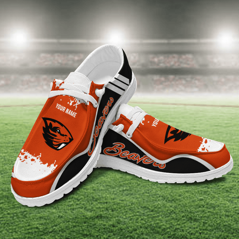 JWFancy Oregon State Beavers Hey Dude Shoes Wally Men's Lace Up Loafers Comfortable For Men And Women