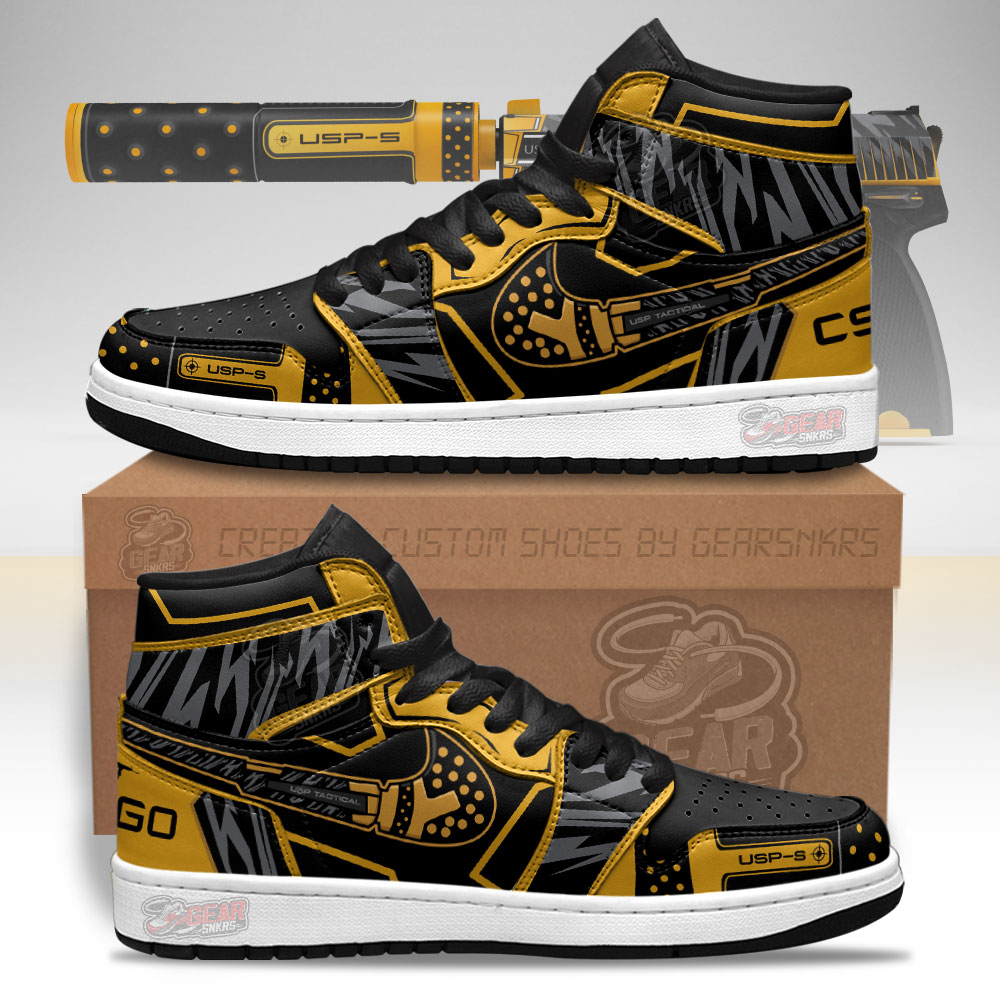 JWFancy Orion Usp-S Counter Strike Skins AJ1 High Sneakers Shoes For Men And Women