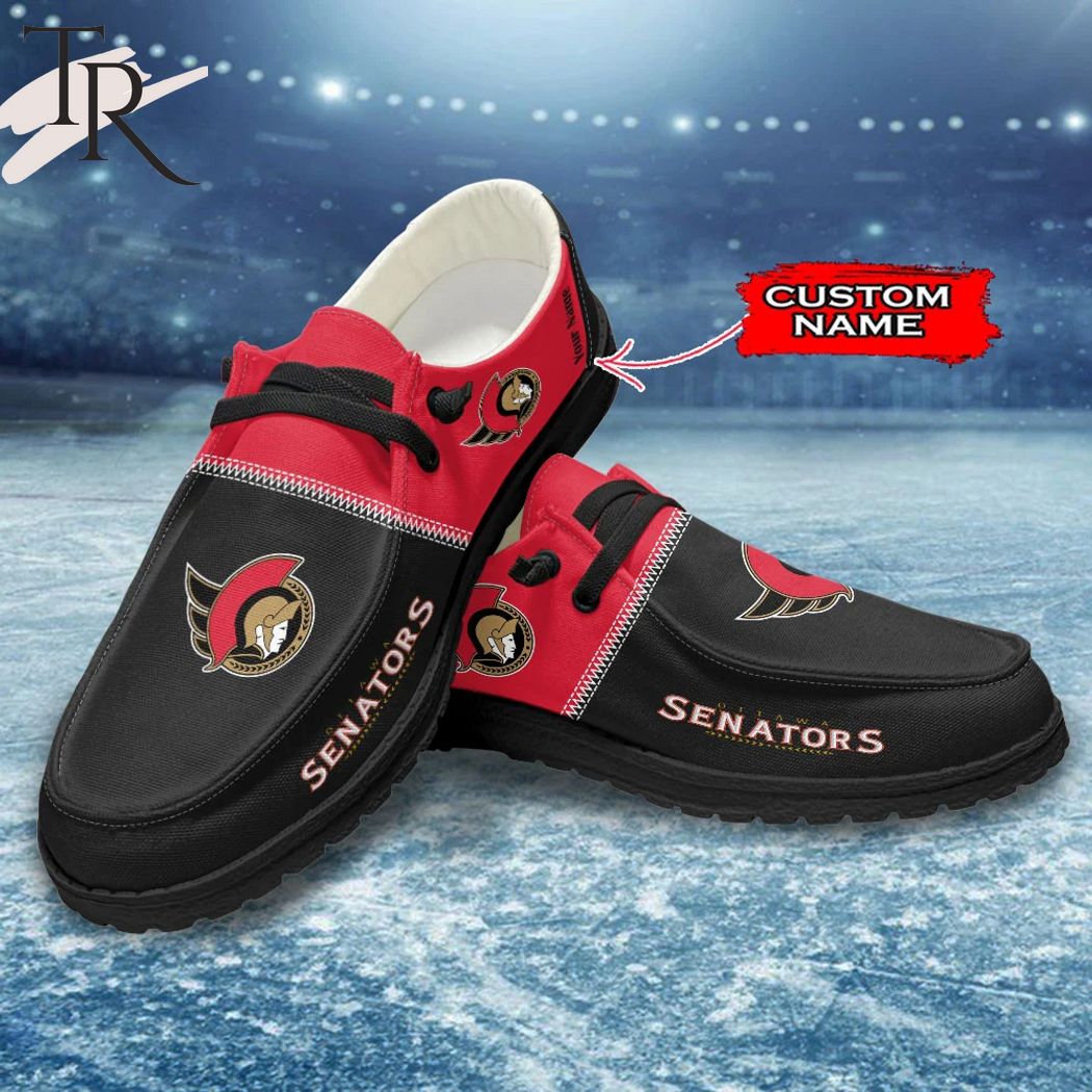 JWFancy Ottawa Senators Hey Dude Shoes Wally Men's Lace Up Loafers Comfortable For Men And Women