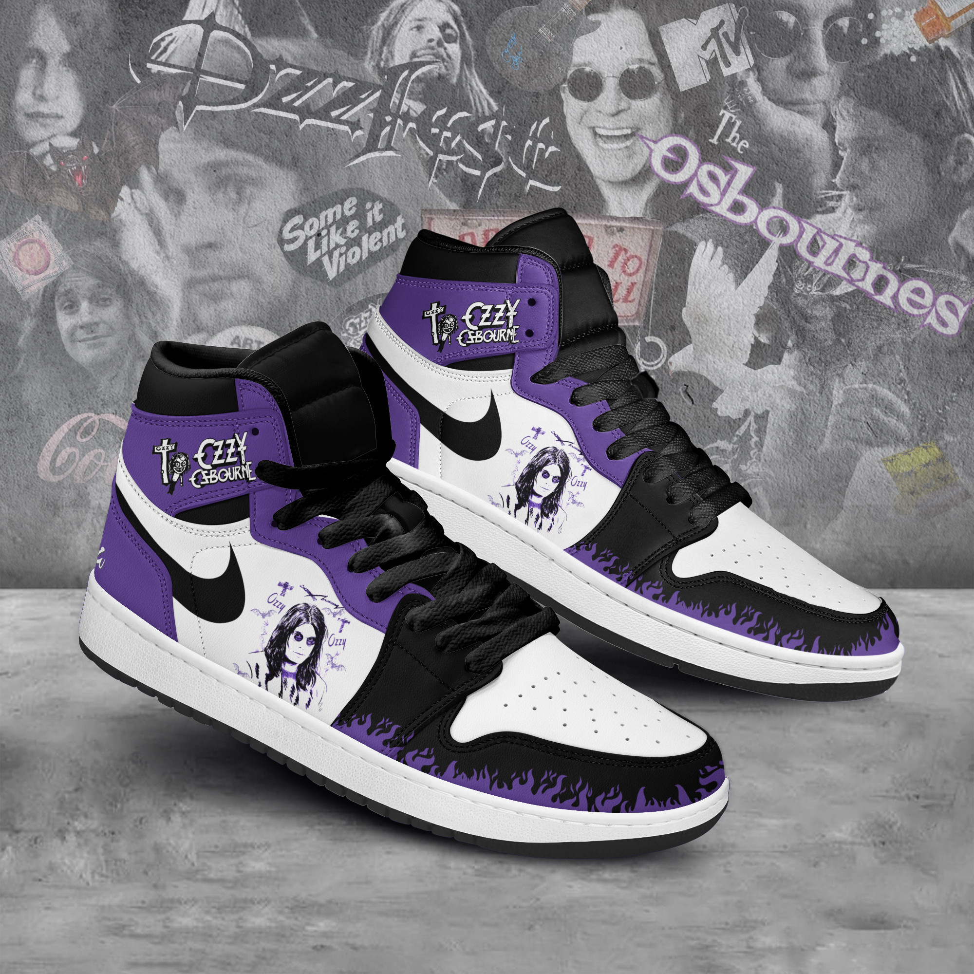 JWFancy Ozzy Osbourne AJ1 High Sneakers Shoes For Men And Women