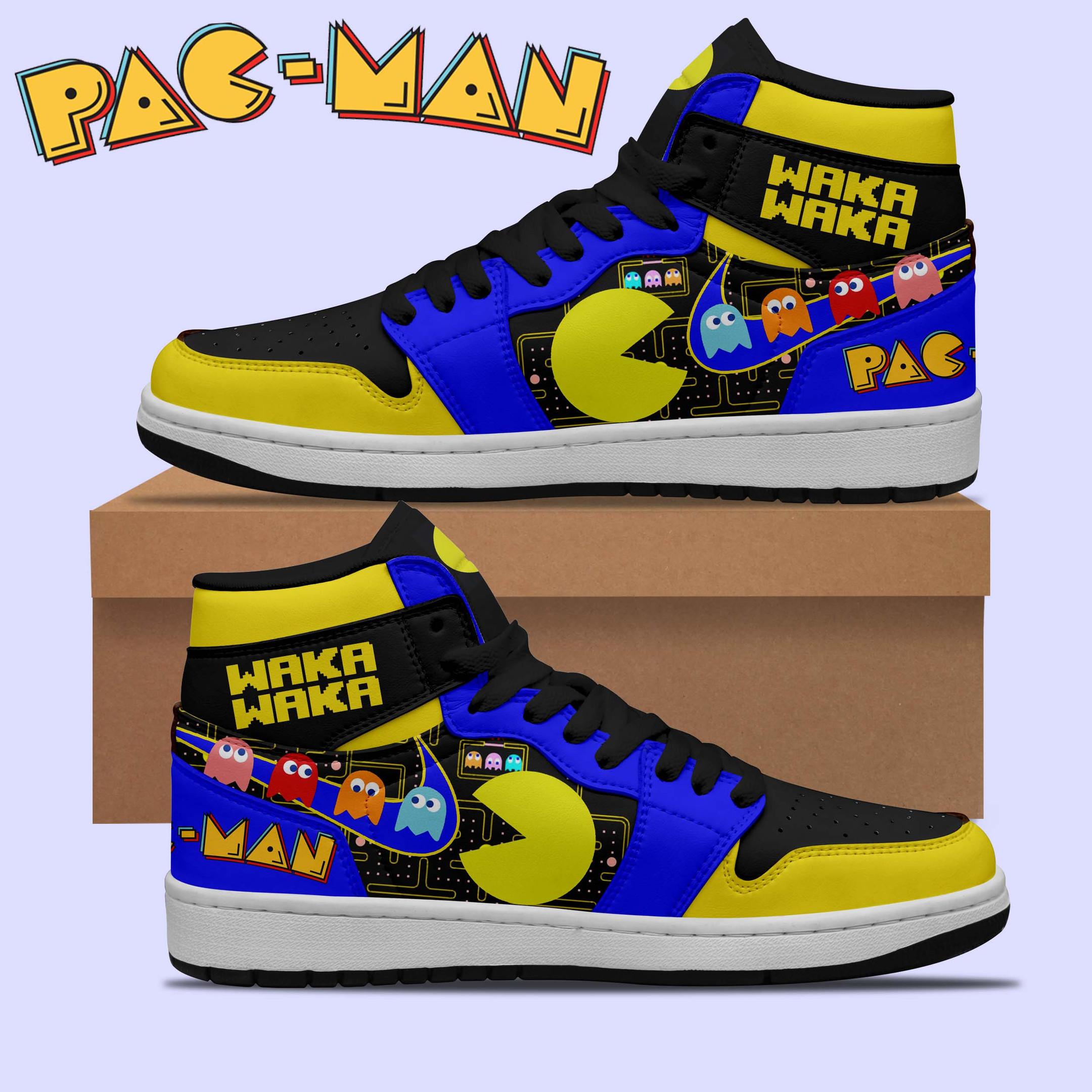 JWFancy Pac-Man AJ1 High Sneakers Shoes For Men And Women