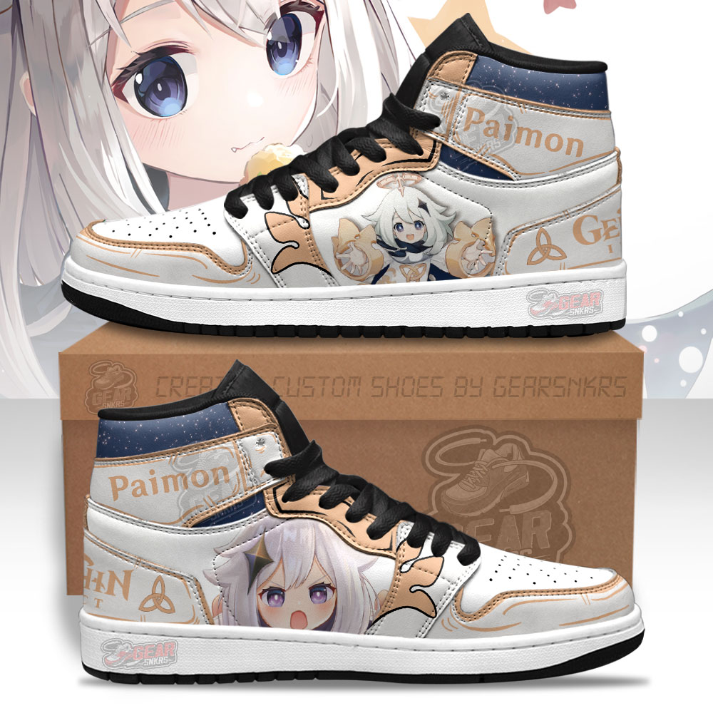 JWFancy Paimon Genshin Impact AJ1 High Sneakers Shoes For Men And Women