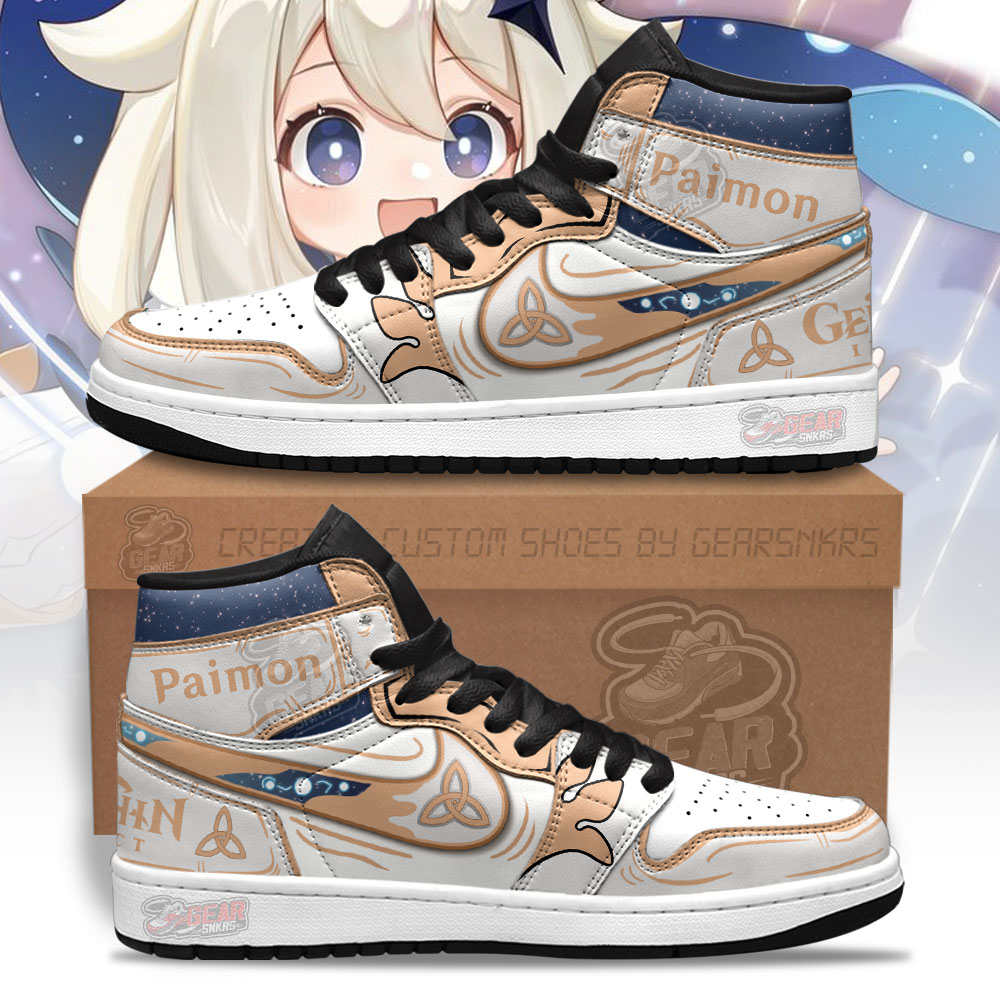JWFancy Paimon Genshin Impact AJ1 High Sneakers Shoes For Men And Women