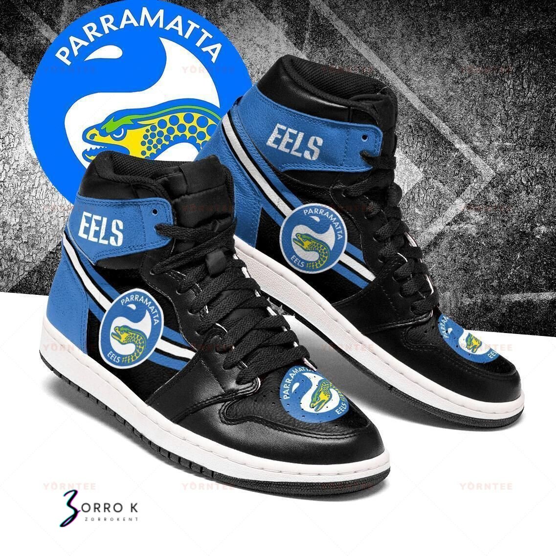 JWFancy Parramatta Eels NRL AJ1 High Sneakers Shoes For Men And Women