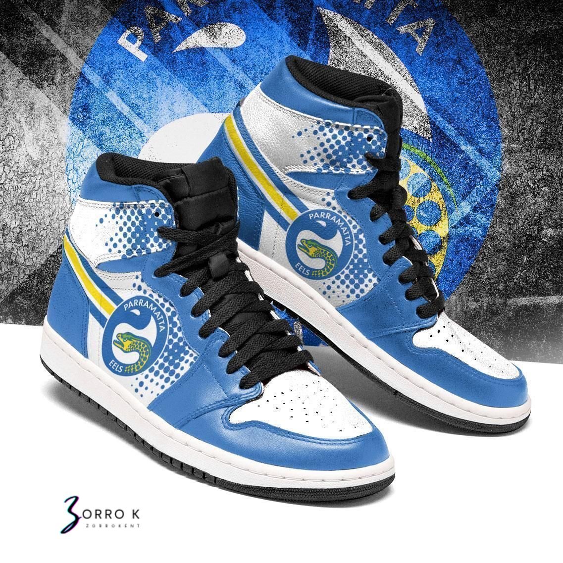 JWFancy Parramatta Eels NRL AJ1 High Sneakers Shoes For Men And Women