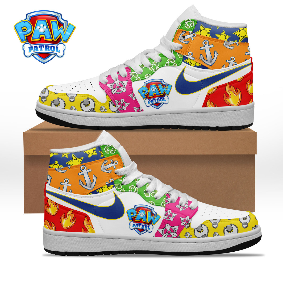 JWFancy Paw Patrol AJ1 High Sneakers Shoes For Men And Women