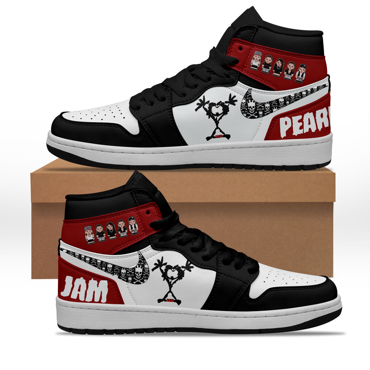 JWFancy Pearl Jam AJ1 High Sneakers Shoes For Men And Women