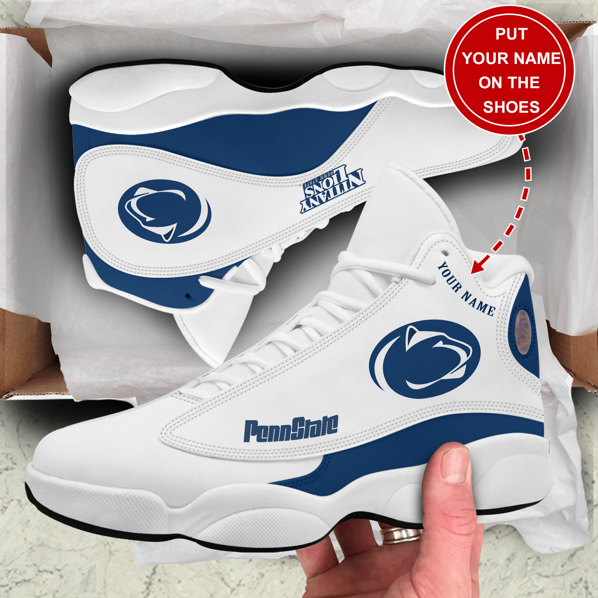 JWFancy Penn State Nittany Lions AJ13 Sneakers Shoes For Men And Women