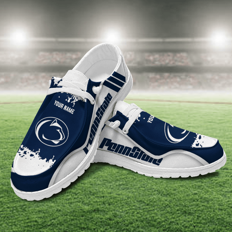 JWFancy Penn State Nittany Lions Hey Dude Shoes Wally Men's Lace Up Loafers Comfortable For Men And Women