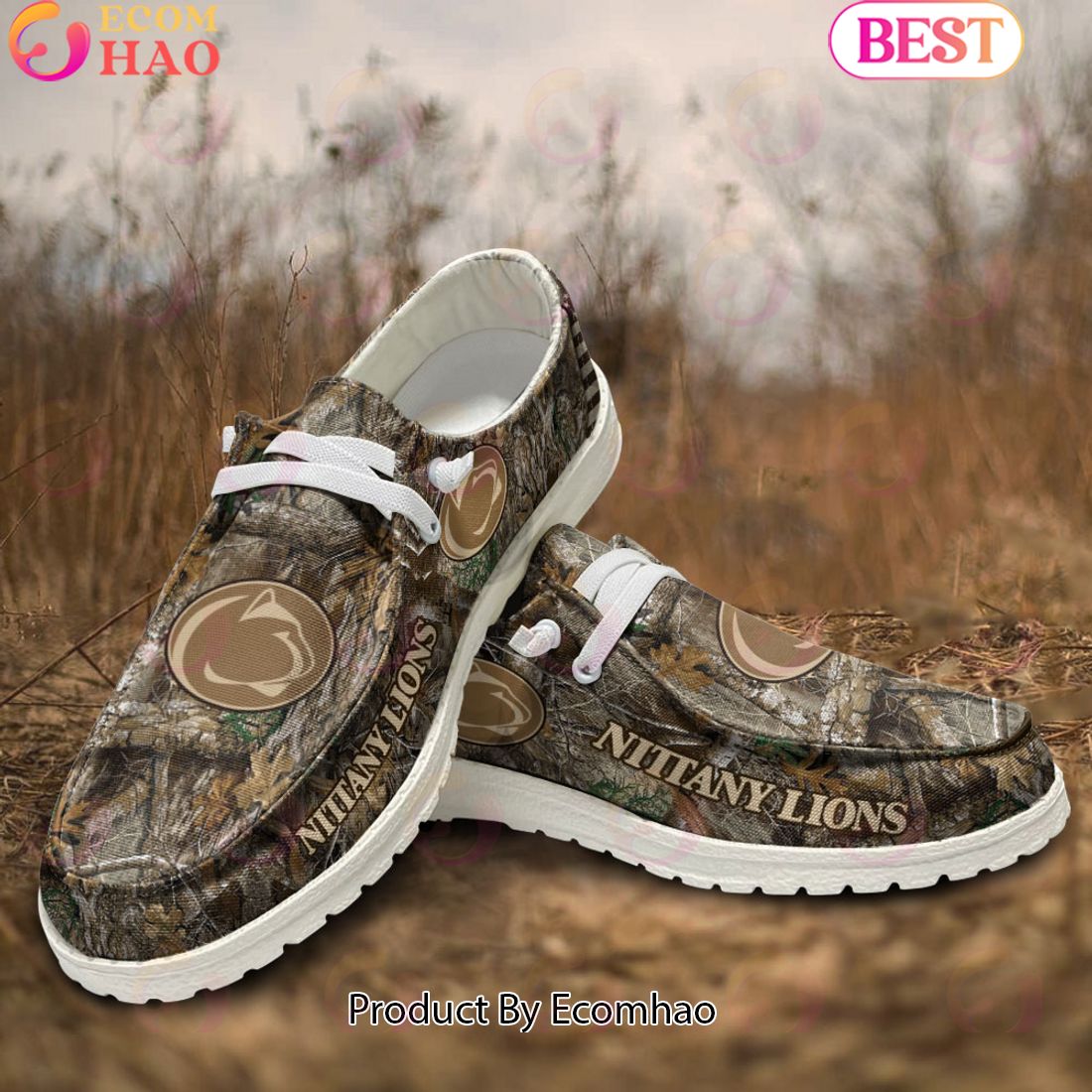 JWFancy Penn State Nittany Lions Hey Dude Shoes Wally Men's Lace Up Loafers Comfortable For Men And Women
