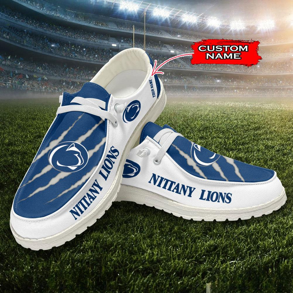 JWFancy Penn State Nittany Lions Hey Dude Shoes Wally Men's Lace Up Loafers Comfortable For Men And Women