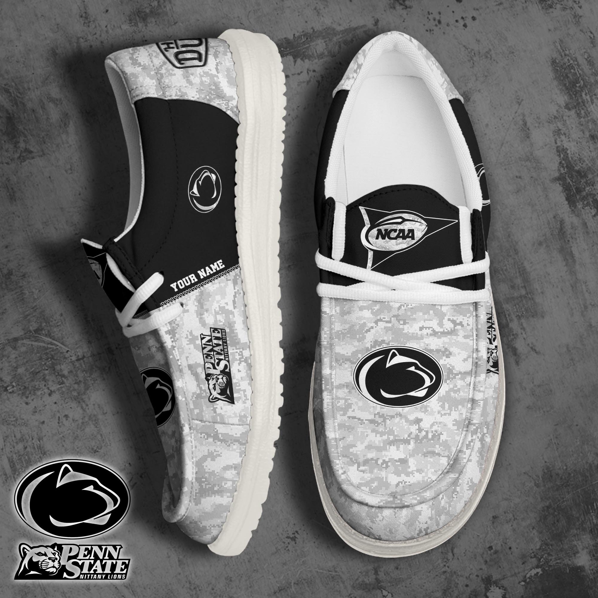 JWFancy Penn State Nittany Lions Hey Dude Shoes Wally Men's Lace Up Loafers Comfortable For Men And Women