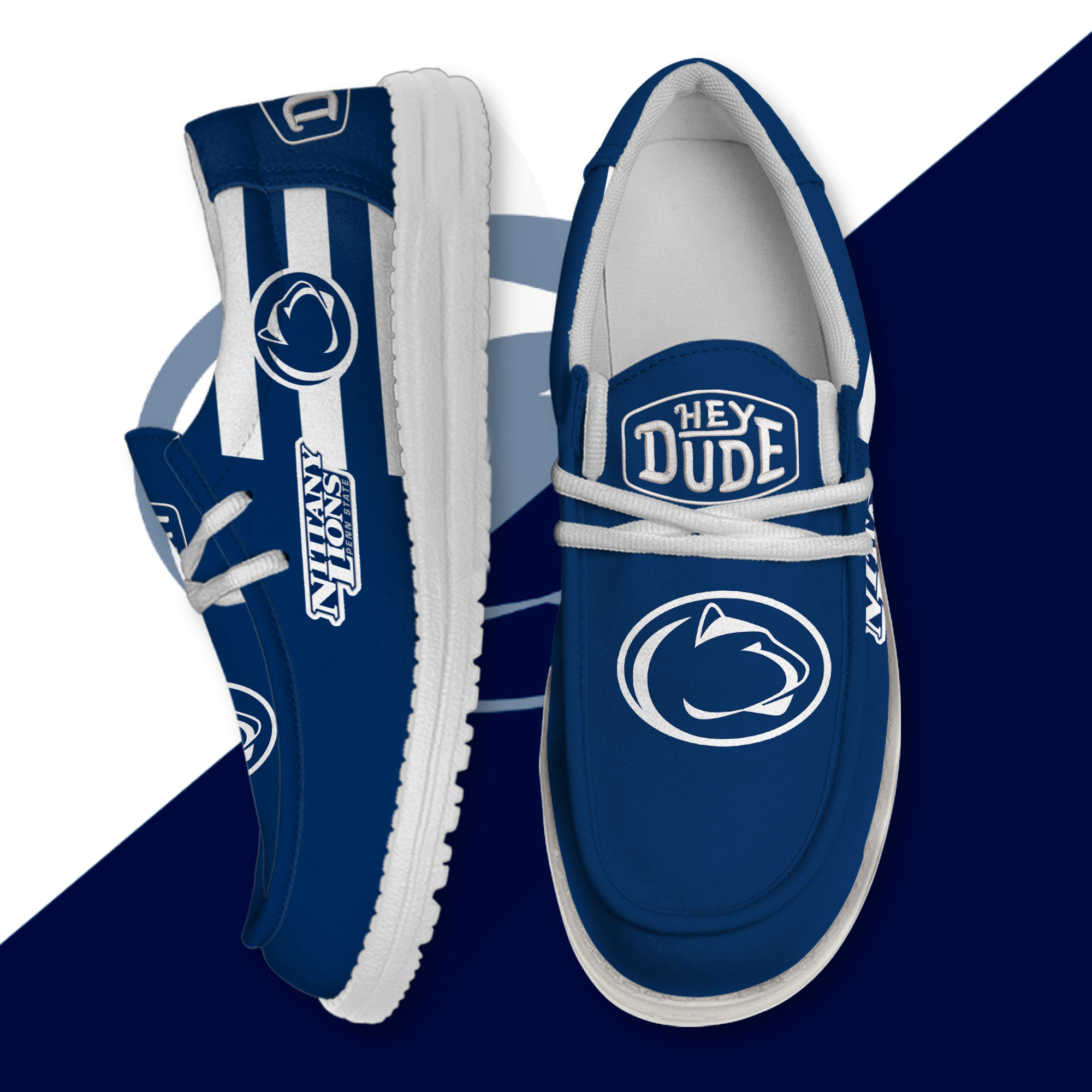 JWFancy Penn State Nittany Lions Hey Dude Shoes Wally Men's Lace Up Loafers Comfortable For Men And Women